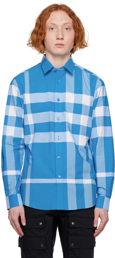 burberry b ue|blue burberry button up.